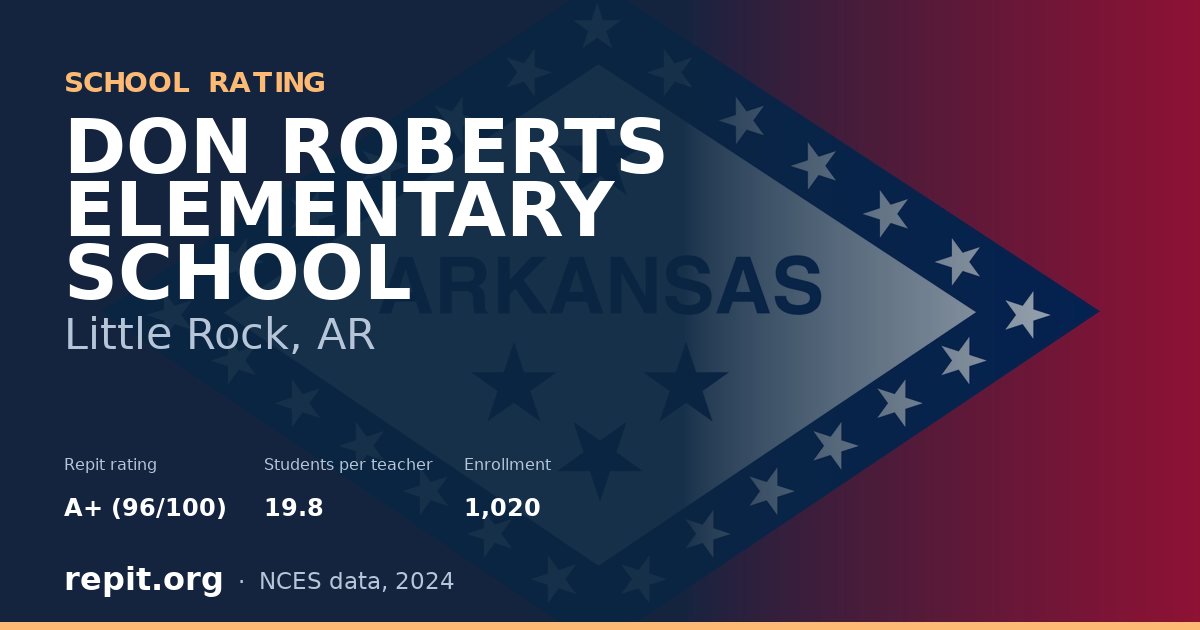 DON ROBERTS ELEMENTARY SCHOOL, Little Rock, AR — Repit school rating A+ (96/100)
