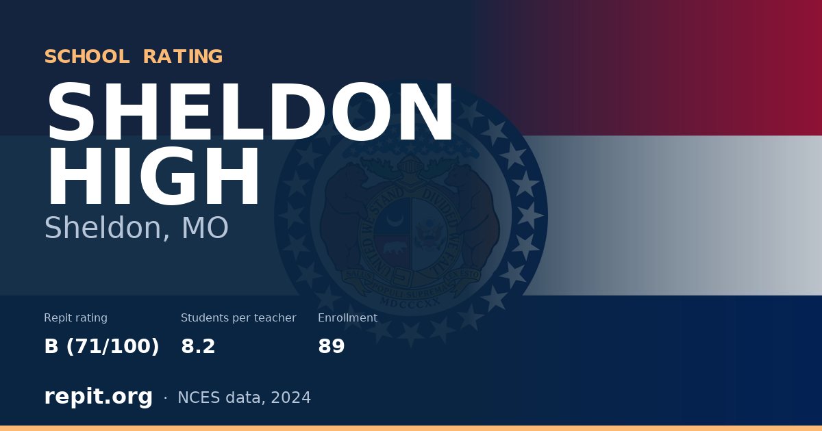 SHELDON HIGH, Sheldon, MO — Repit school rating B (71/100)