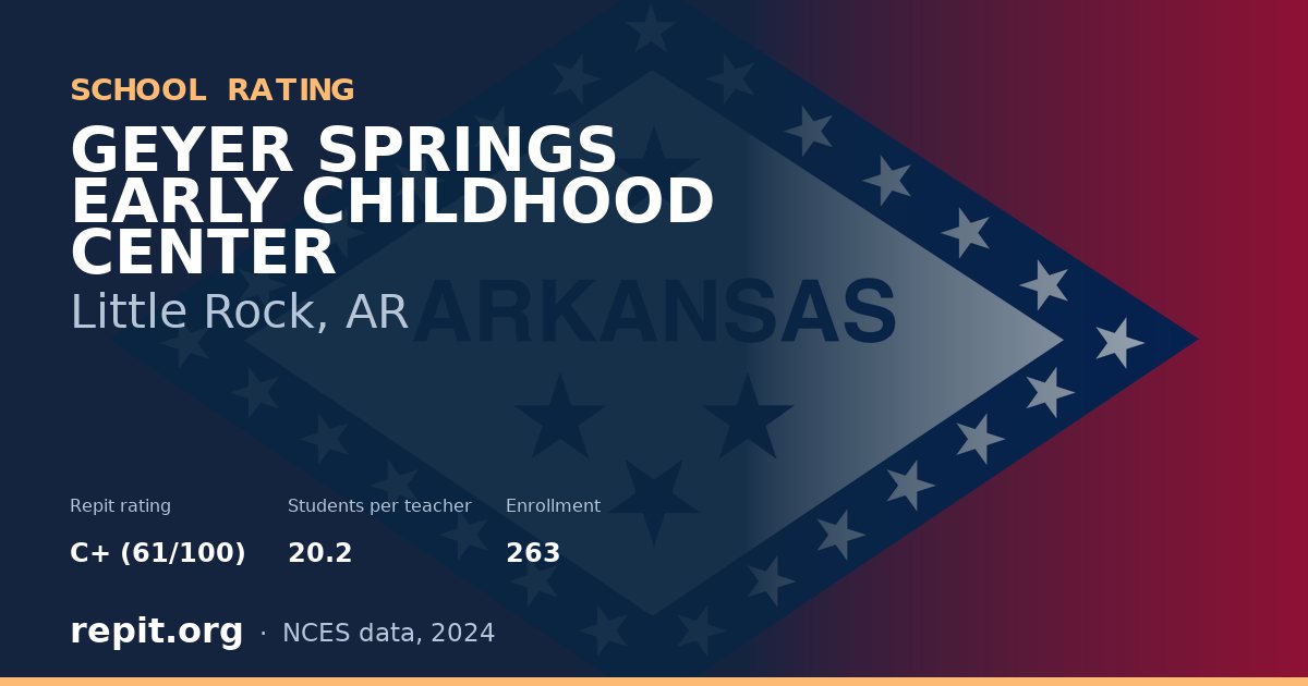 GEYER SPRINGS EARLY CHILDHOOD CENTER, Little Rock, AR — Repit school rating C+ (61/100)