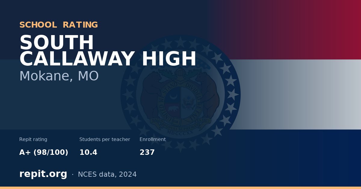 SOUTH CALLAWAY HIGH, Mokane, MO — Repit school rating A+ (98/100)