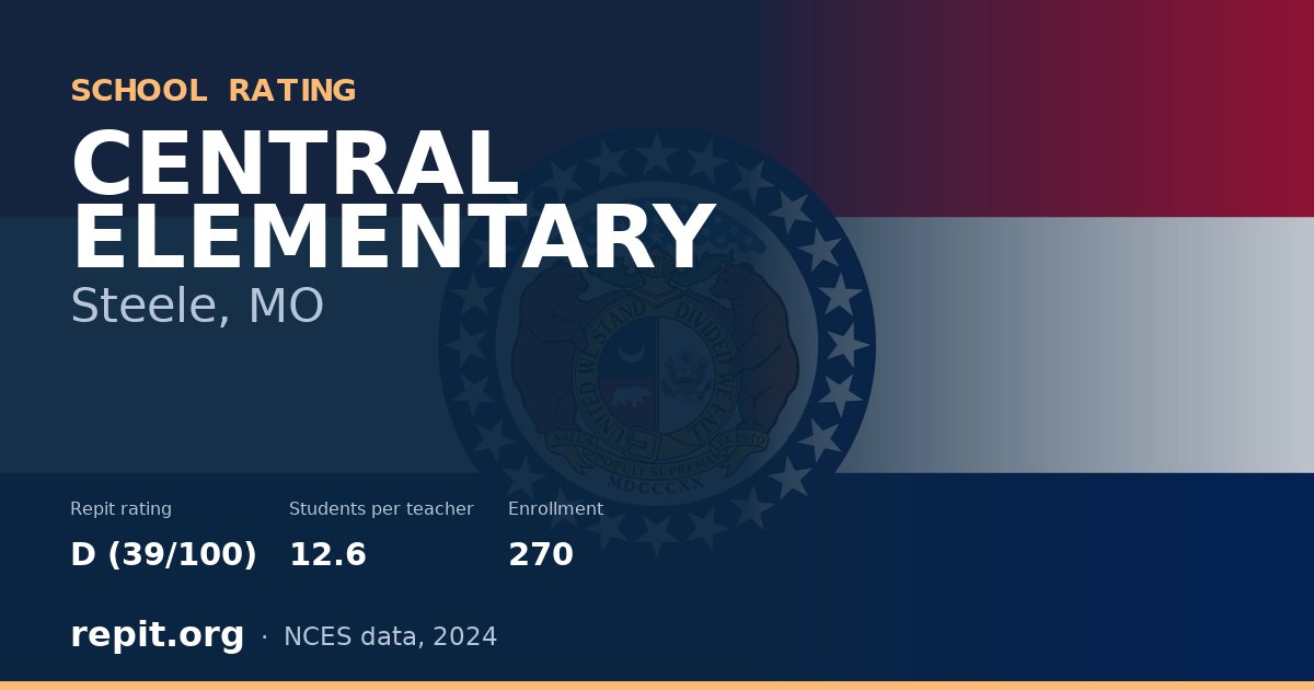 CENTRAL ELEMENTARY, Steele, MO — Repit school rating D (39/100)
