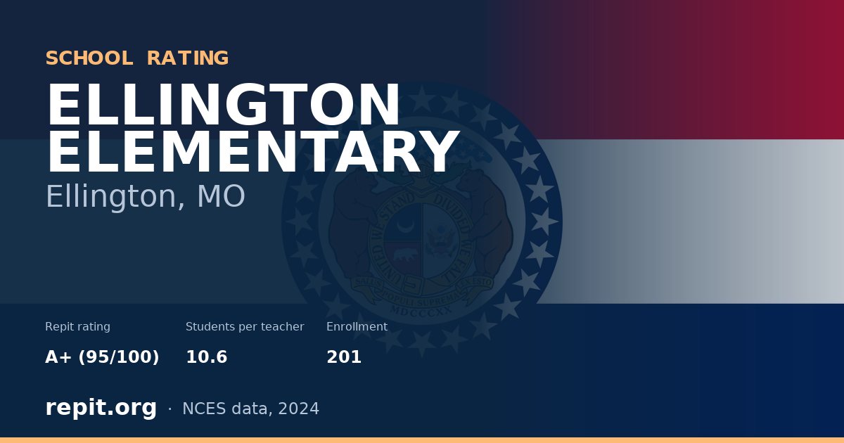 ELLINGTON ELEMENTARY, Ellington, MO — Repit school rating A+ (95/100)