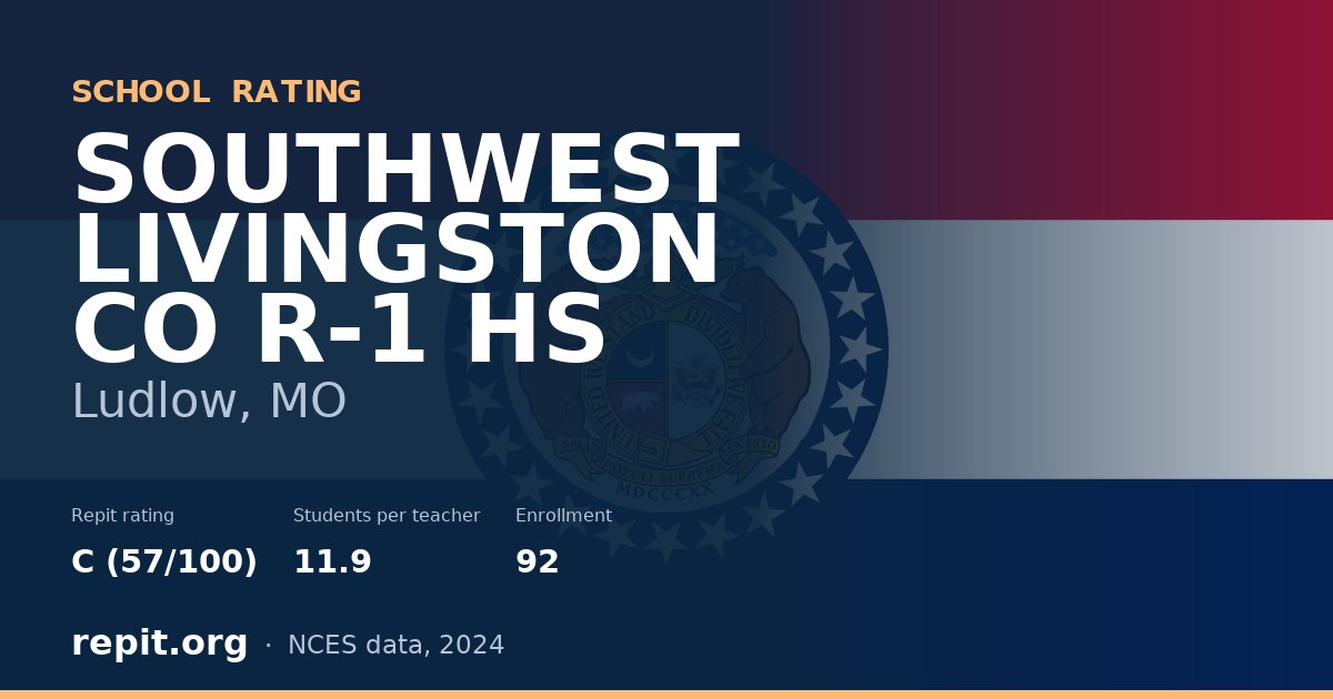 SOUTHWEST LIVINGSTON CO R-1 HS, Ludlow, MO — Repit school rating C (57/100)