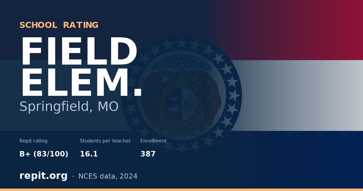 FIELD ELEM., Springfield, MO — Repit school rating B+ (83/100)
