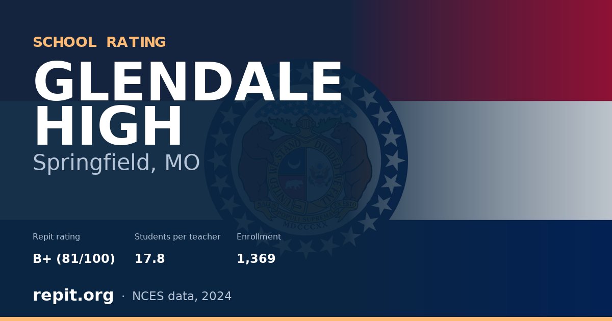 GLENDALE HIGH, Springfield, MO — Repit school rating B+ (81/100)