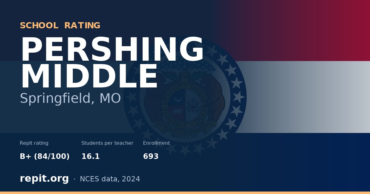PERSHING MIDDLE, Springfield, MO — Repit school rating B+ (84/100)