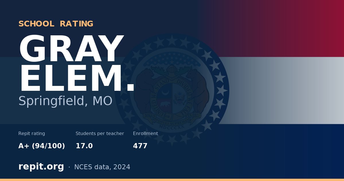 GRAY ELEM., Springfield, MO — Repit school rating A+ (94/100)