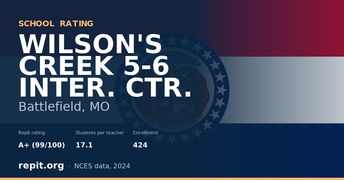 WILSON'S CREEK 5-6 INTER. CTR., Battlefield, MO — Repit school rating A+ (99/100)