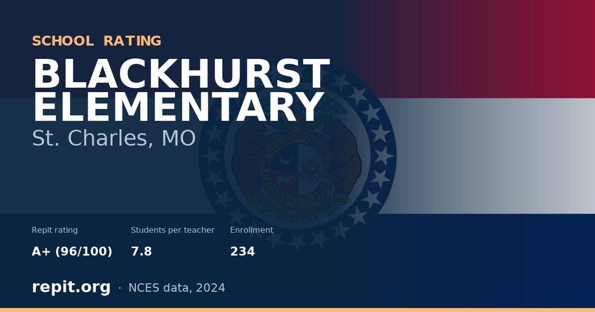 BLACKHURST ELEMENTARY, St. Charles, MO — Repit school rating A+ (96/100)