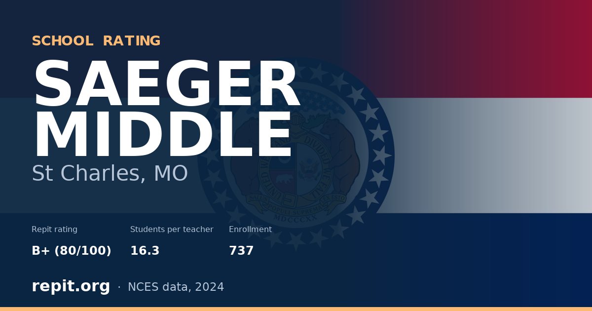 SAEGER MIDDLE, St Charles, MO — Repit school rating B+ (80/100)