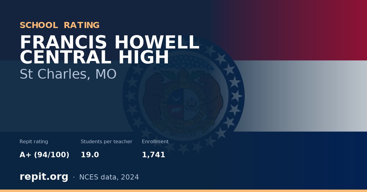 FRANCIS HOWELL CENTRAL HIGH, St Charles, MO — Repit school rating A+ (94/100)