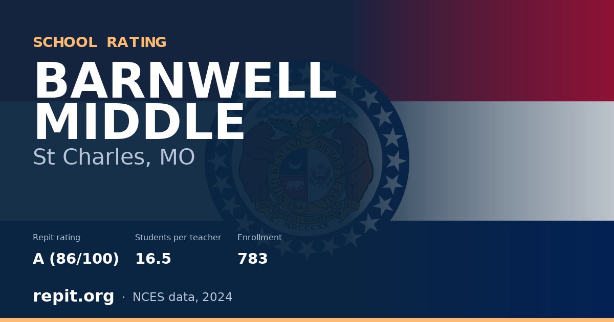 BARNWELL MIDDLE, St Charles, MO — Repit school rating A (86/100)