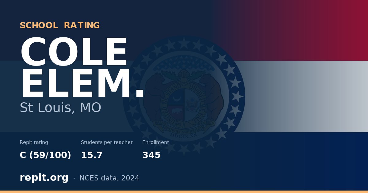 COLE ELEM., St Louis, MO — Repit school rating C (59/100)