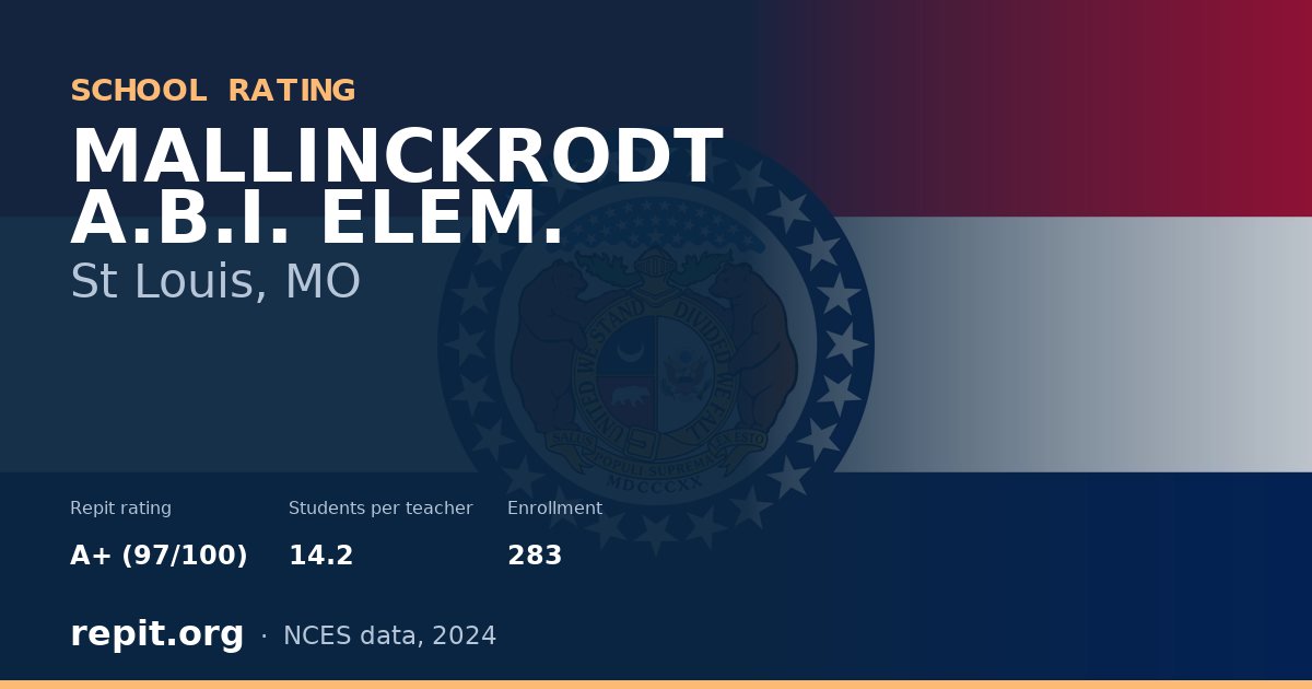 MALLINCKRODT A.B.I. ELEM., St Louis, MO — Repit school rating A+ (97/100)