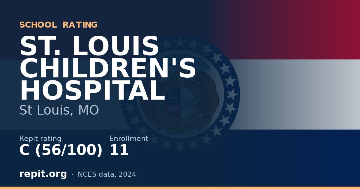 ST. LOUIS CHILDREN'S HOSPITAL, St Louis, MO — Repit school rating C (56/100)