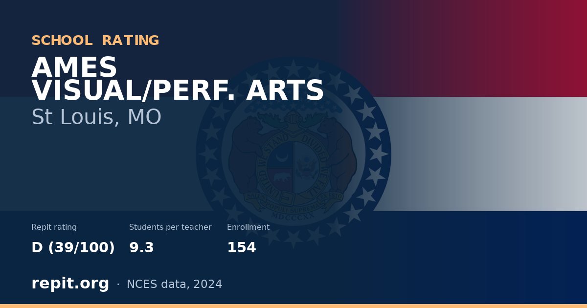 AMES VISUAL/PERF. ARTS, St Louis, MO — Repit school rating D (39/100)