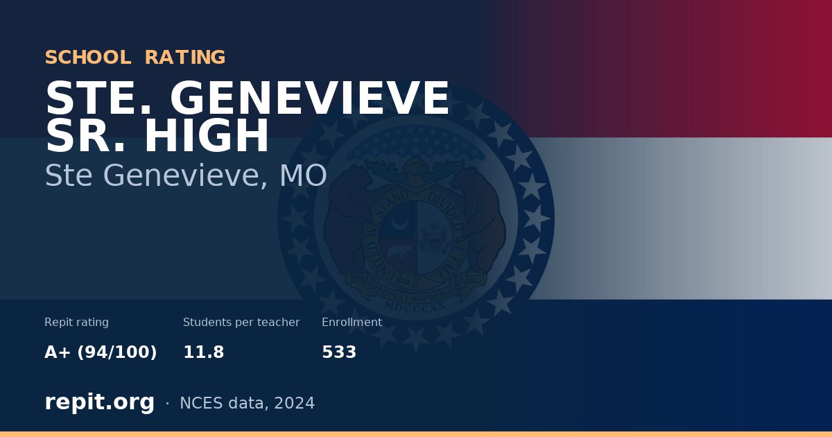 STE. GENEVIEVE SR. HIGH, Ste Genevieve, MO — Repit school rating A+ (94/100)