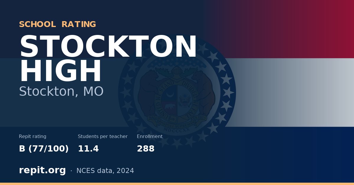 STOCKTON HIGH, Stockton, MO — Repit school rating B (77/100)