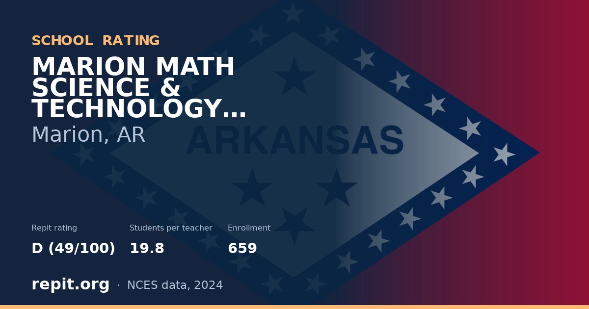 MARION MATH SCIENCE & TECHNOLOGY MAGNET SCHOOL, Marion, AR — Repit school rating D (49/100)