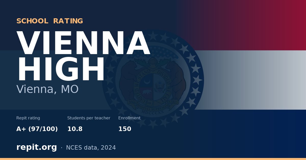 VIENNA HIGH, Vienna, MO — Repit school rating A+ (97/100)