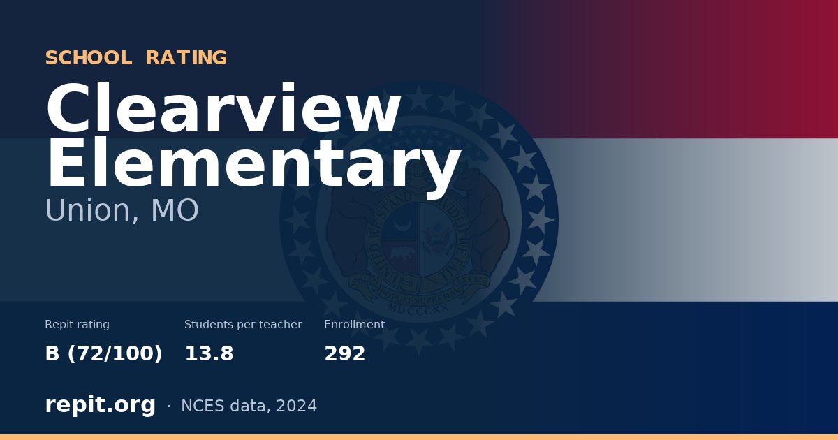 Clearview Elementary, Union, MO — Repit school rating B (72/100)