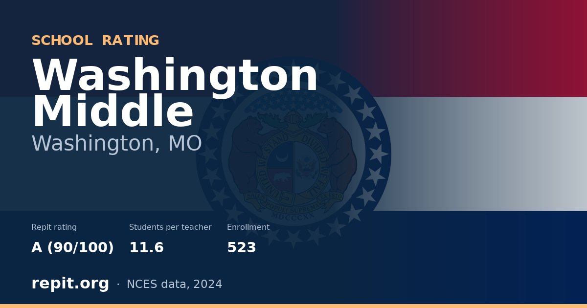 Washington Middle, Washington, MO — Repit school rating A (90/100)