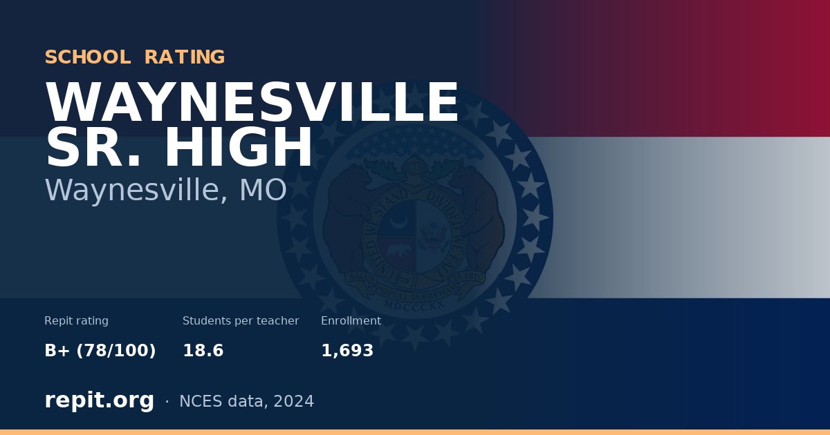 WAYNESVILLE SR. HIGH, Waynesville, MO — Repit school rating B+ (78/100)