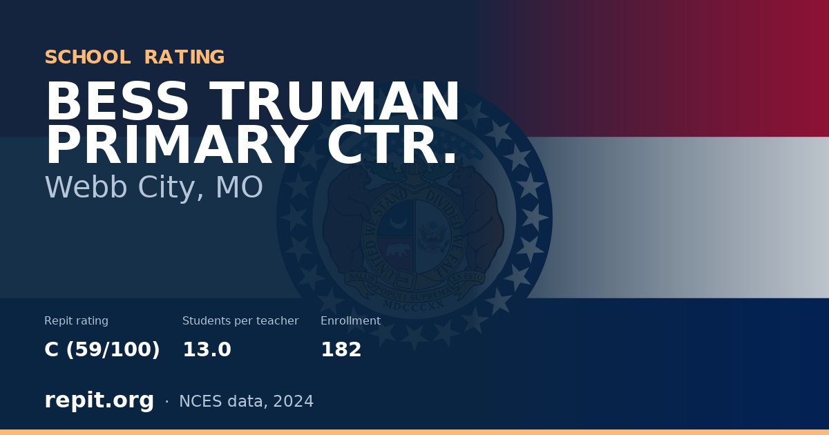 BESS TRUMAN PRIMARY CTR., Webb City, MO — Repit school rating C (59/100)