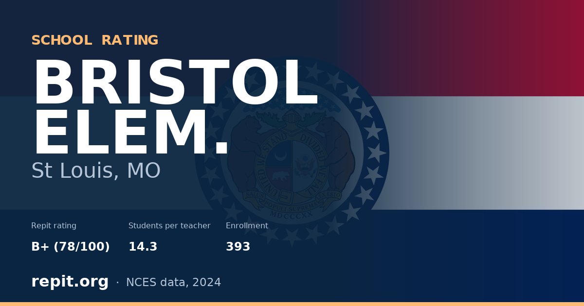 BRISTOL ELEM., St Louis, MO — Repit school rating B+ (78/100)