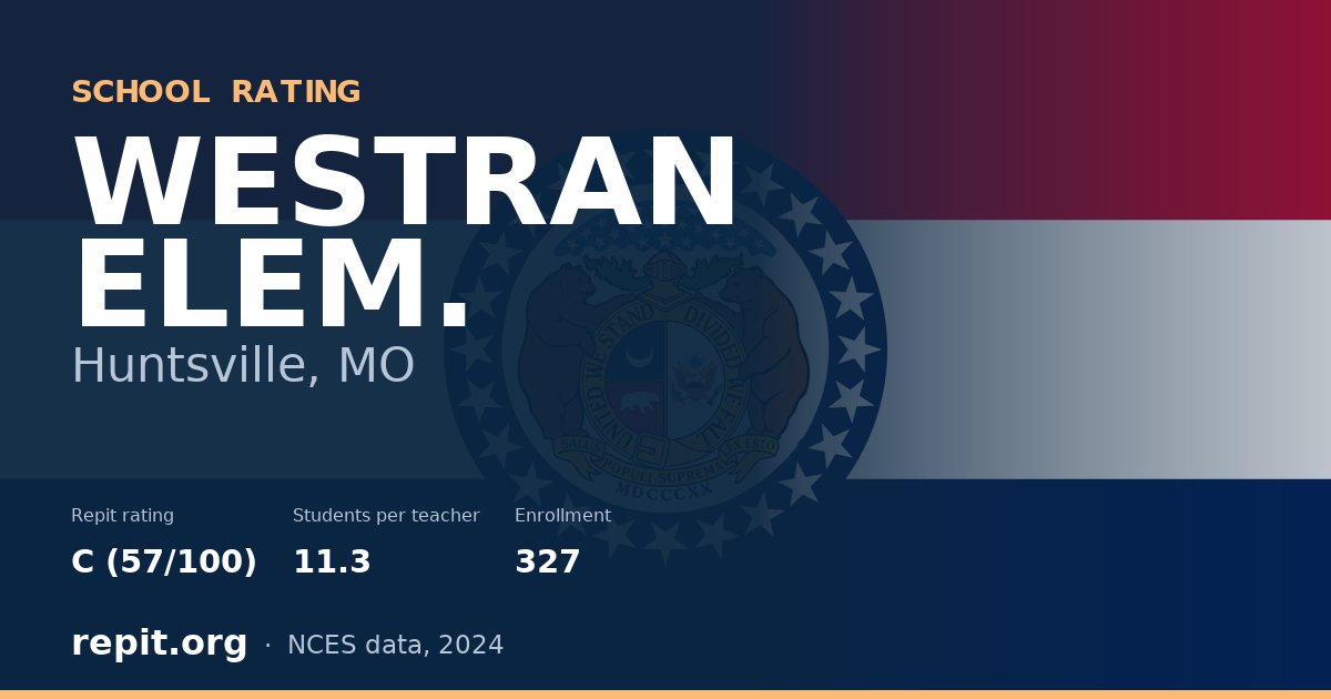 WESTRAN ELEM., Huntsville, MO — Repit school rating C (57/100)
