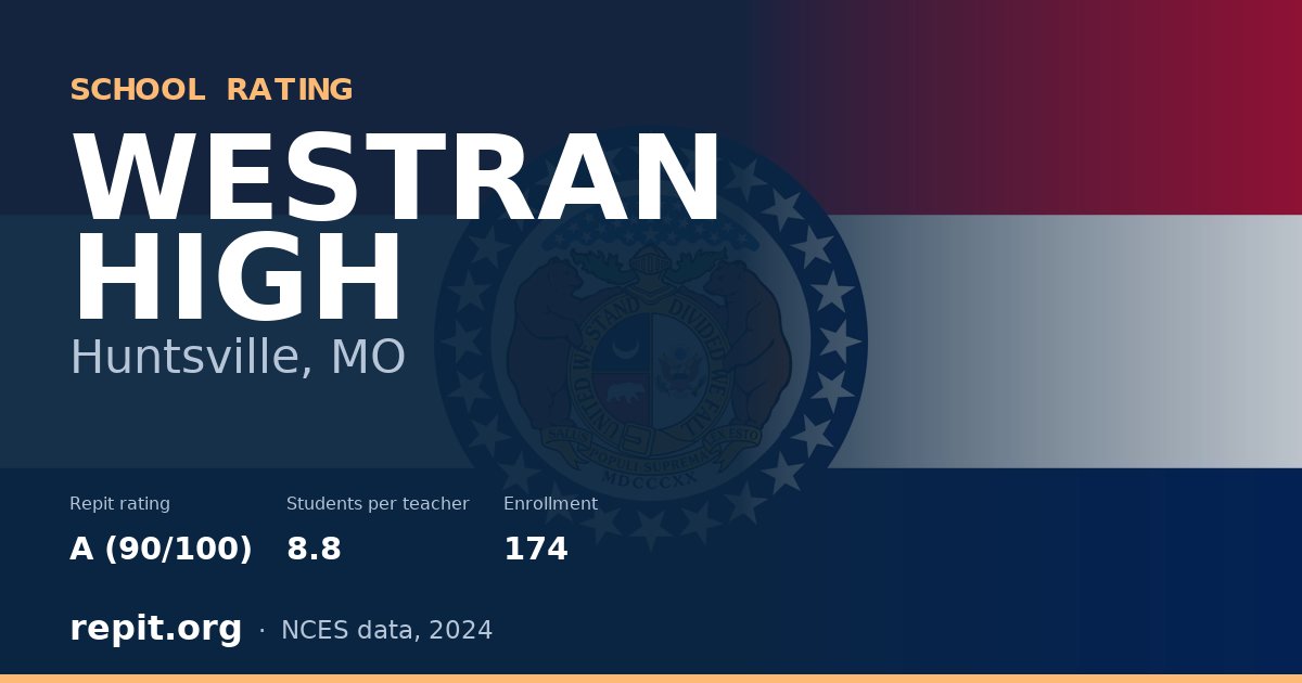 WESTRAN HIGH, Huntsville, MO — Repit school rating A (90/100)