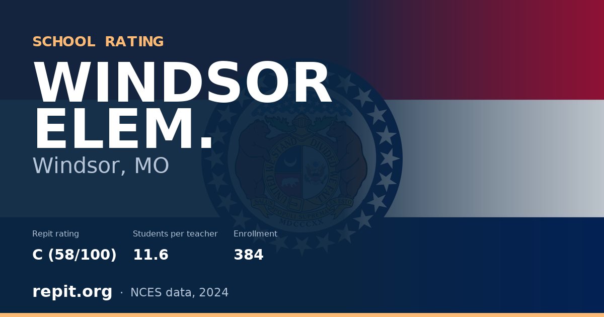 WINDSOR ELEM., Windsor, MO — Repit school rating C (58/100)