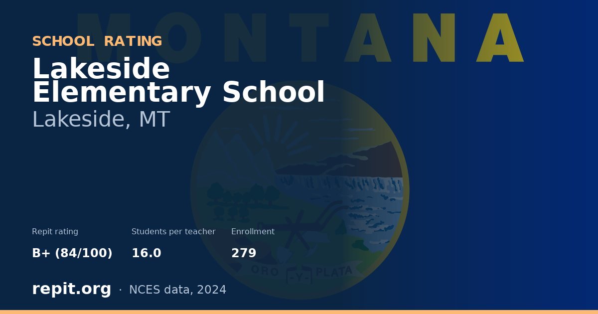 Lakeside Elementary School, Lakeside, MT — Repit school rating B+ (84/100)