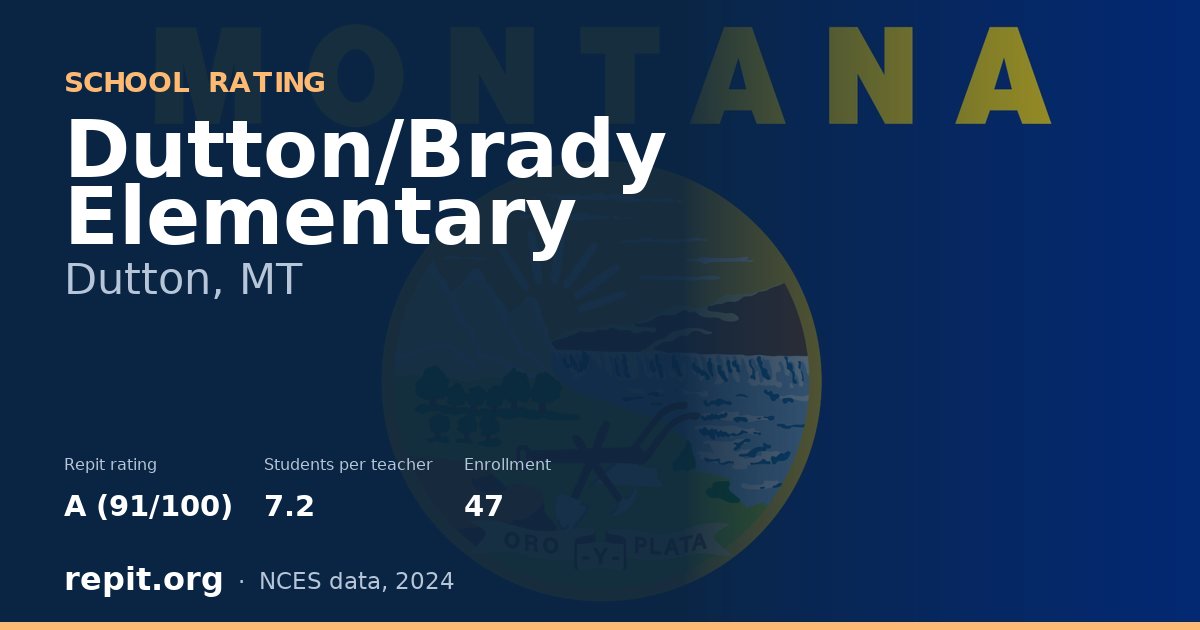 Dutton/Brady Elementary, Dutton, MT — Repit school rating A (91/100)