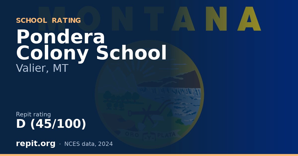 Pondera Colony School, Valier, MT — Repit school rating D (45/100)