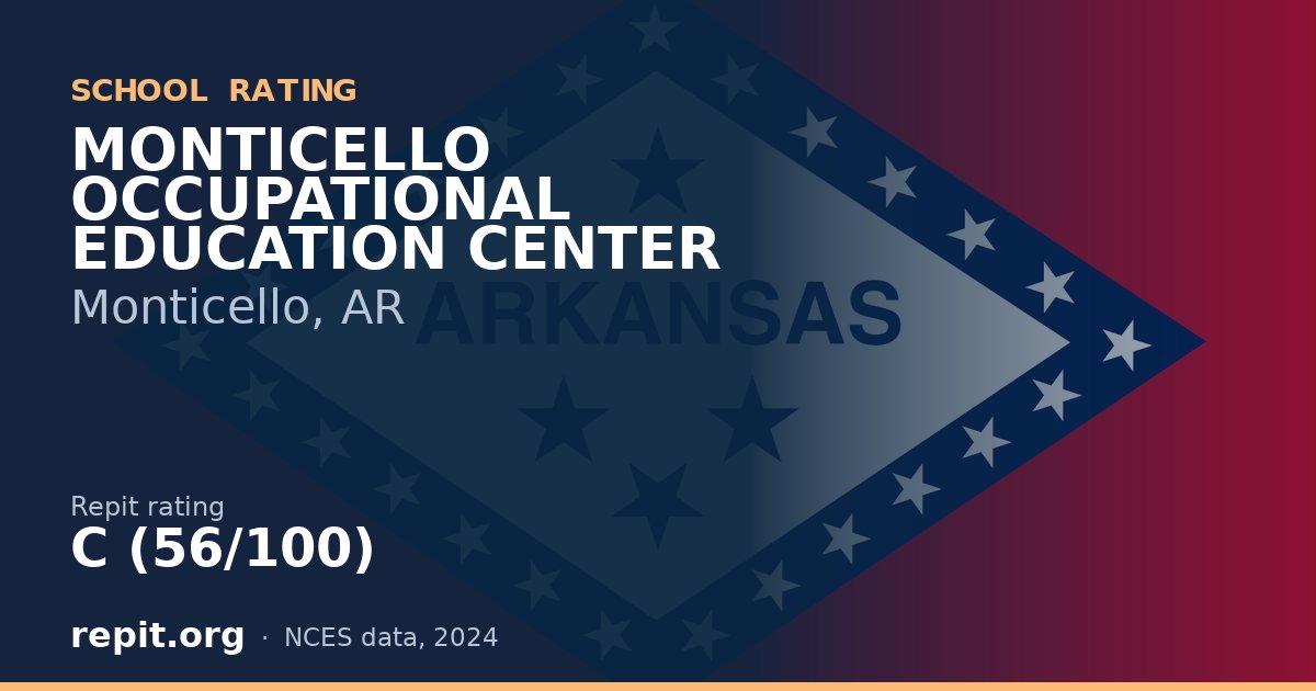MONTICELLO OCCUPATIONAL EDUCATION CENTER, Monticello, AR — Repit school rating C (56/100)