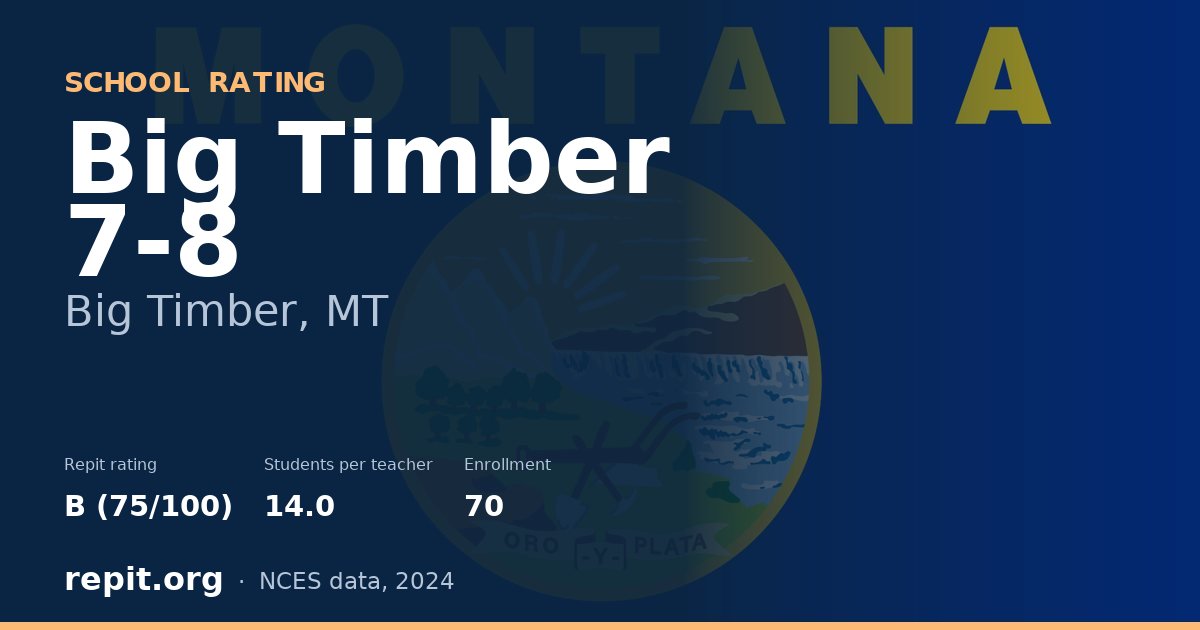 Big Timber 7-8, Big Timber, MT — Repit school rating B (75/100)