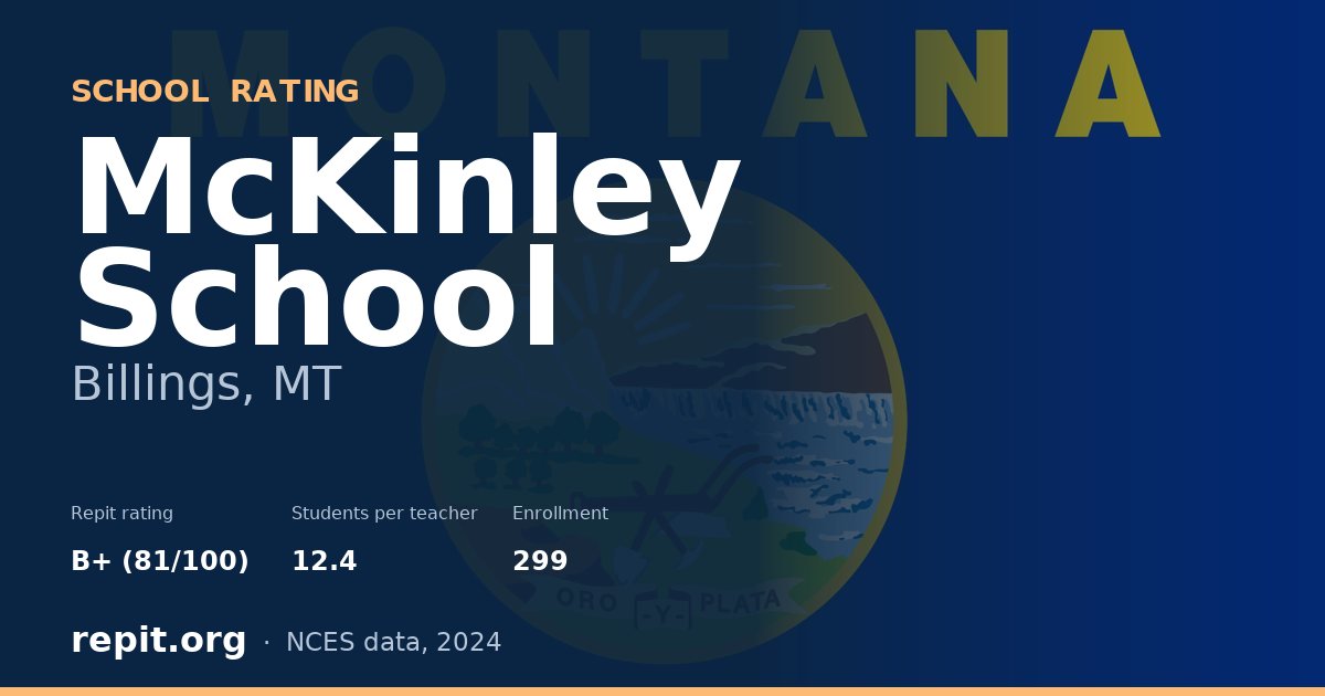 McKinley School, Billings, MT — Repit school rating B+ (81/100)