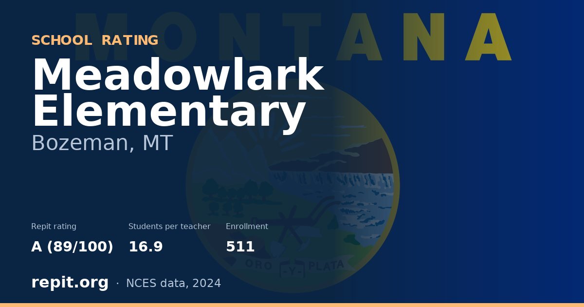 Meadowlark Elementary, Bozeman, MT — Repit school rating A (89/100)