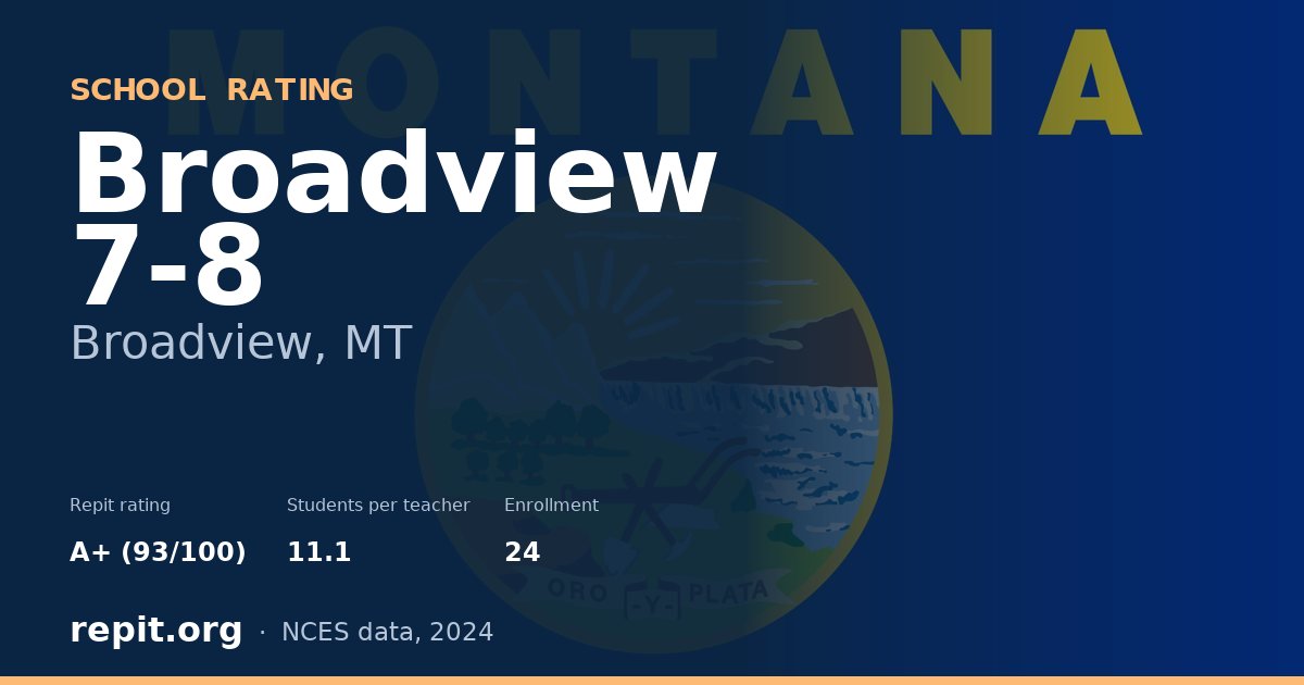 Broadview 7-8, Broadview, MT — Repit school rating A+ (93/100)