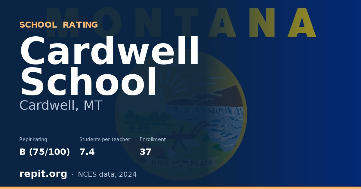 Cardwell School, Cardwell, MT — Repit school rating B (75/100)