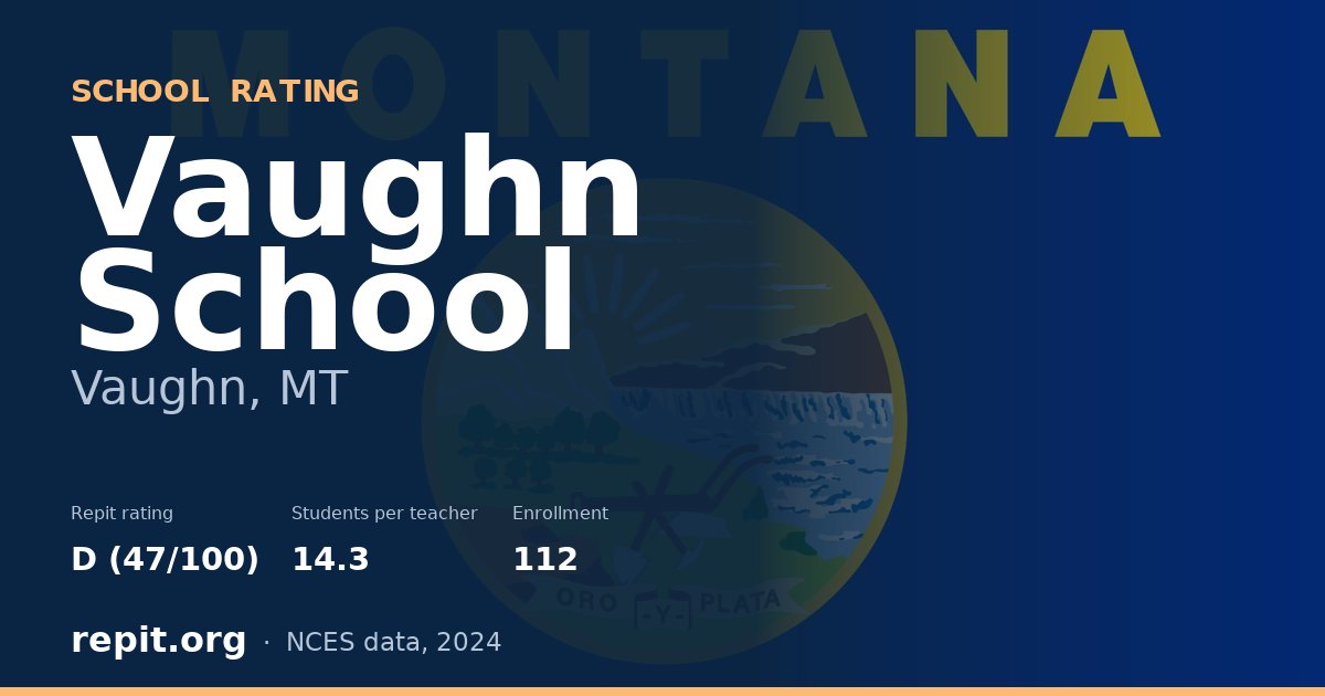 Vaughn School, Vaughn, MT — Repit school rating D (47/100)