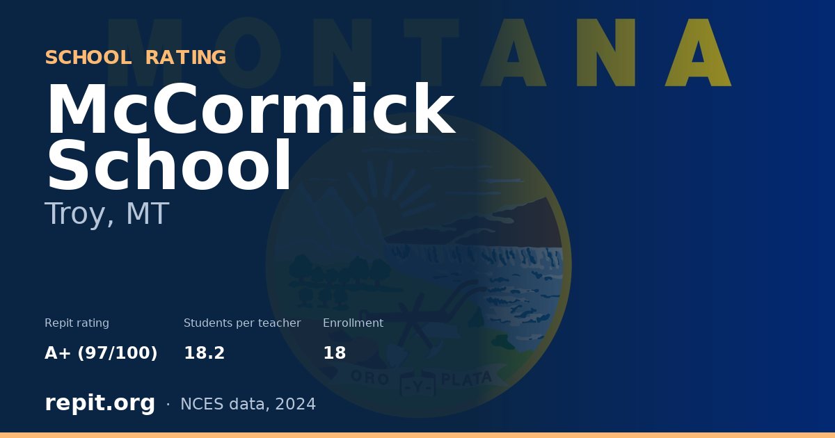 McCormick School, Troy, MT — Repit school rating A+ (97/100)