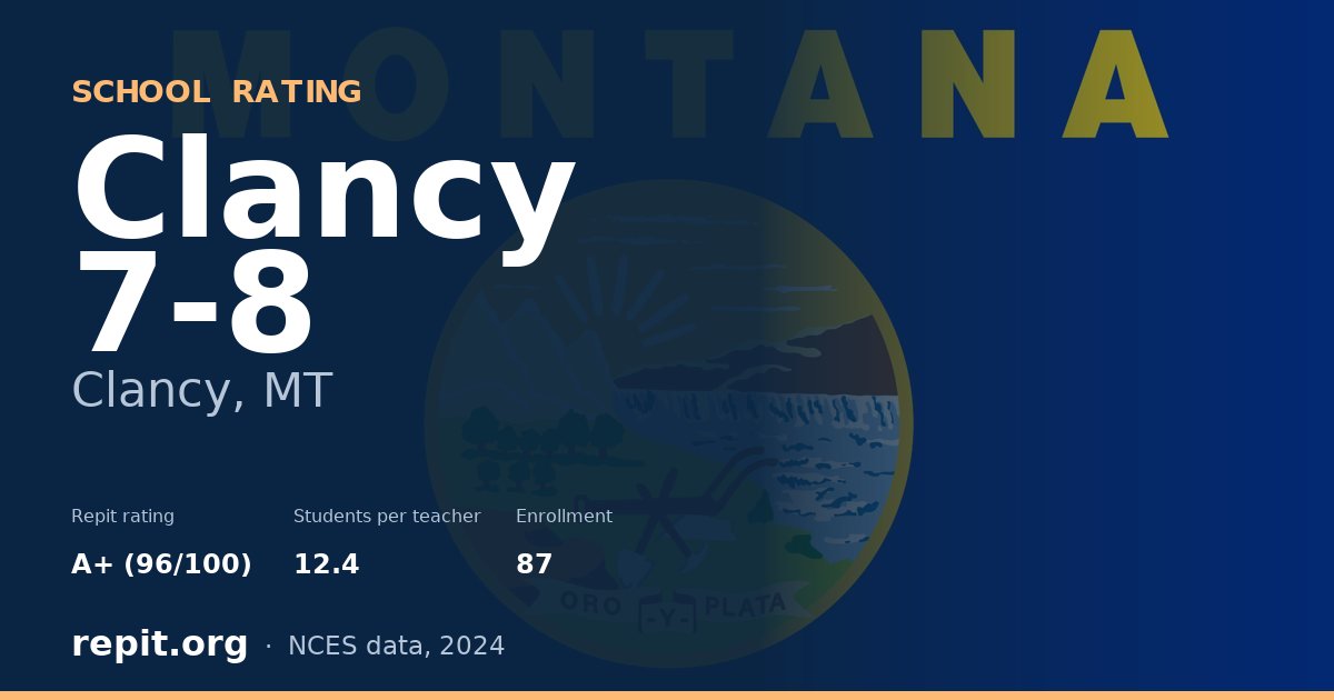 Clancy 7-8, Clancy, MT — Repit school rating A+ (96/100)