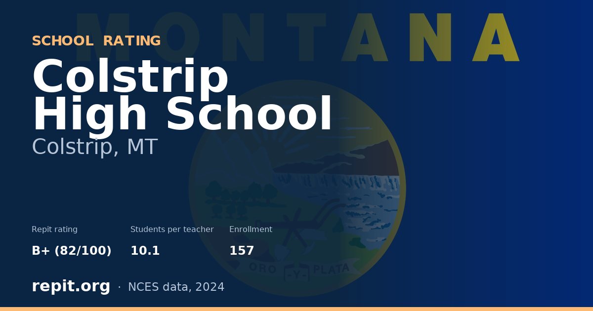 Colstrip High School, Colstrip, MT — Repit school rating B+ (82/100)