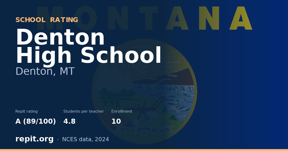 Denton High School, Denton, MT — Repit school rating A (89/100)