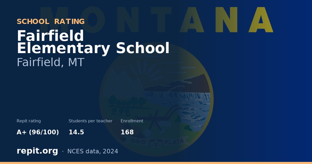 Fairfield Elementary School, Fairfield, MT — Repit school rating A+ (96/100)