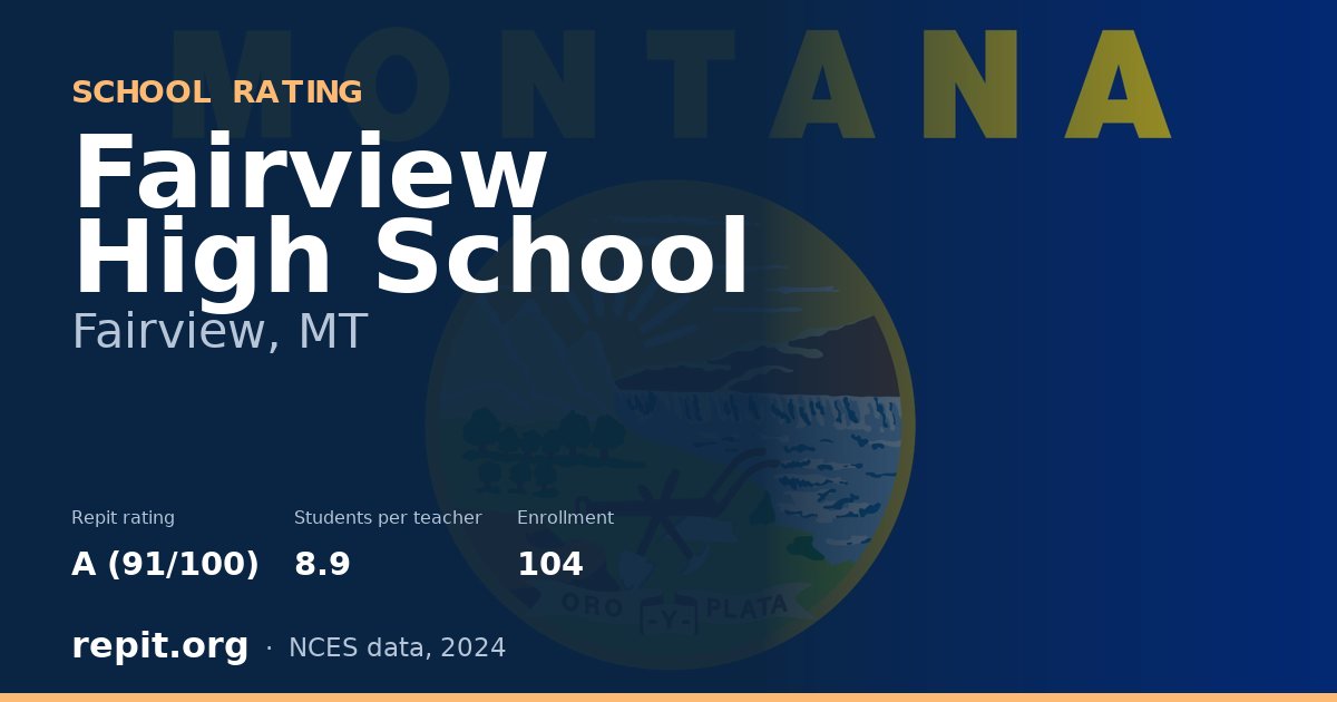 Fairview High School, Fairview, MT — Repit school rating A (91/100)