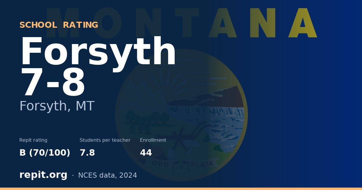 Forsyth 7-8, Forsyth, MT — Repit school rating B (70/100)