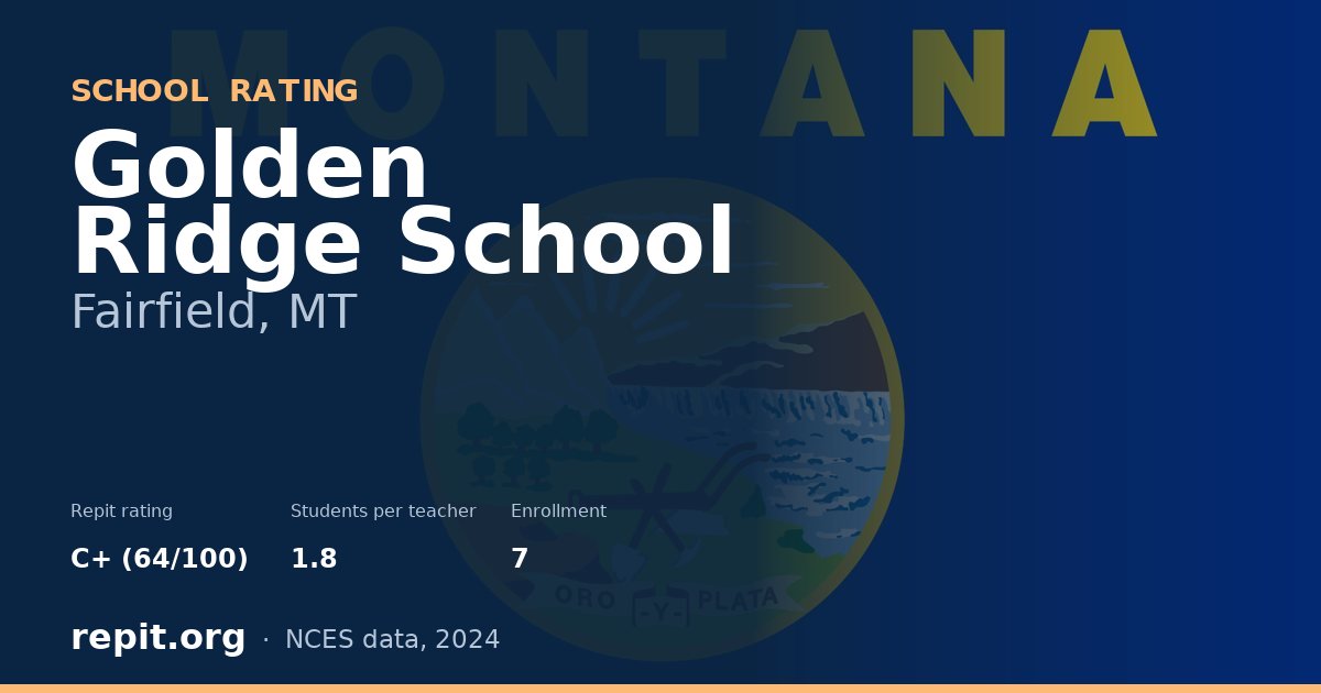 Golden Ridge School, Fairfield, MT — Repit school rating C+ (64/100)